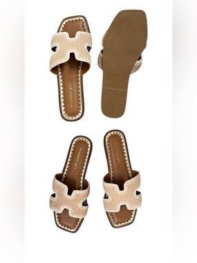 Madden Girl Women's Cream Slide Sandals